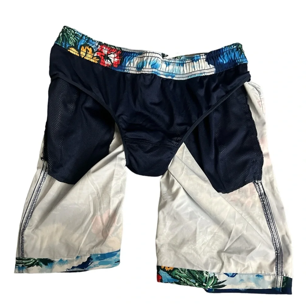 Gap Men’s Tropical Hawaiian Blue Multicolor Board Shorts Swimming Trunks Small